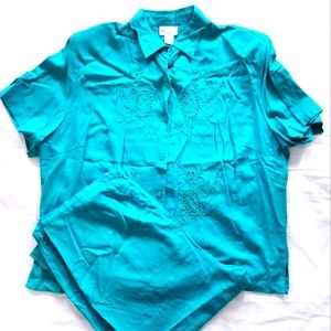 ANNA MAXWELL Women's Short Sleeves Pants Set Size 4X 30/32 Plus Size